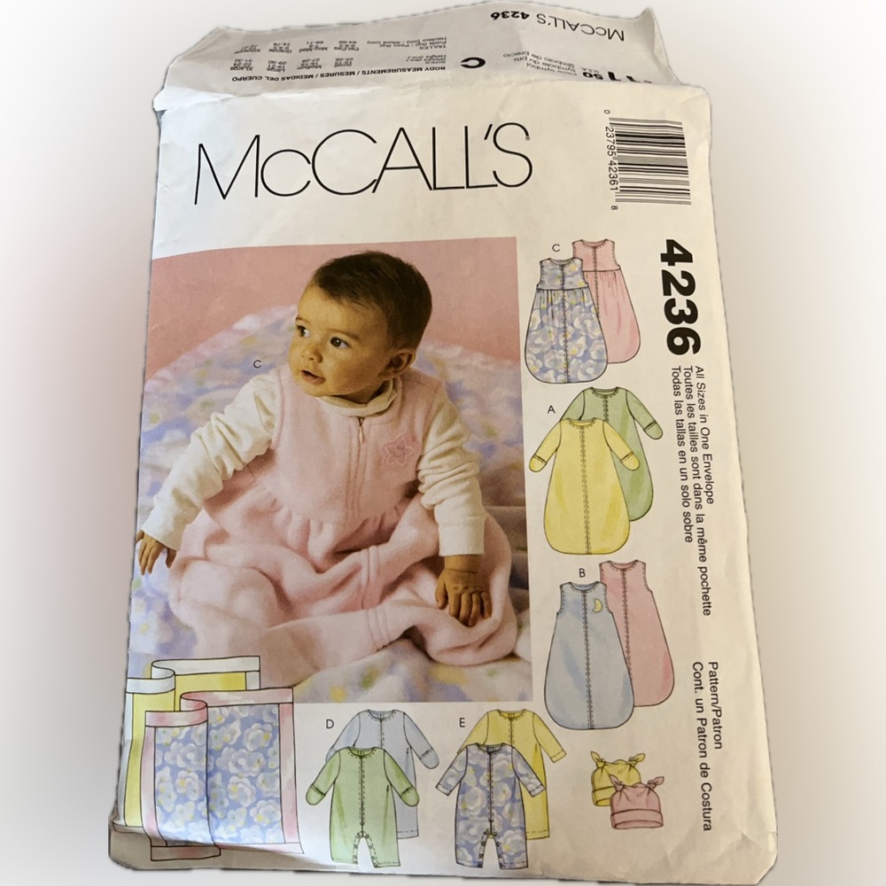 McCall's Patterns 4236 Infants' Buntings, Jumpsuits, Hats and Blanket